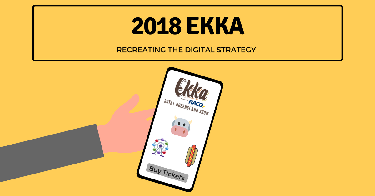 Hand holding the Ekka mobile application as the digital marketing strategy is recreated.